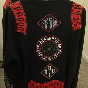 Black and Red Graphic Long Sleeve Shirt